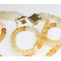 colier double-strand cu citrine naturale & argint vermeil. Italia